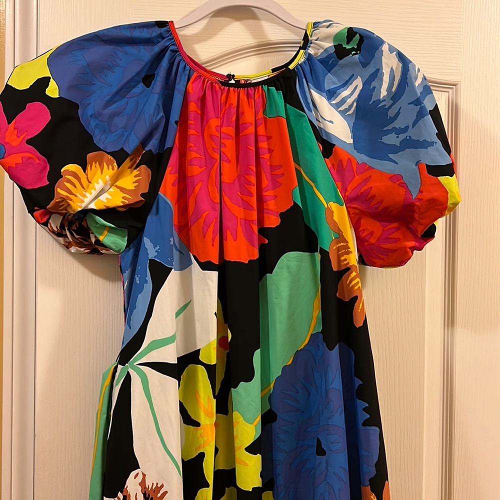 Christopher John Rogers Floral Puff Sleeve Dress